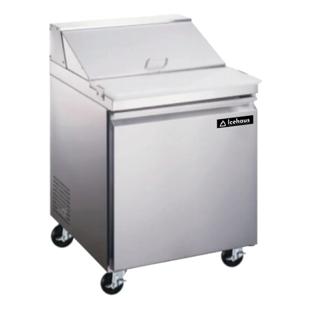 Icehaus ME-1P-SS-01 Mesa para ensaladas 1 puerta interior y exterior de acero inoxidable 7 pies