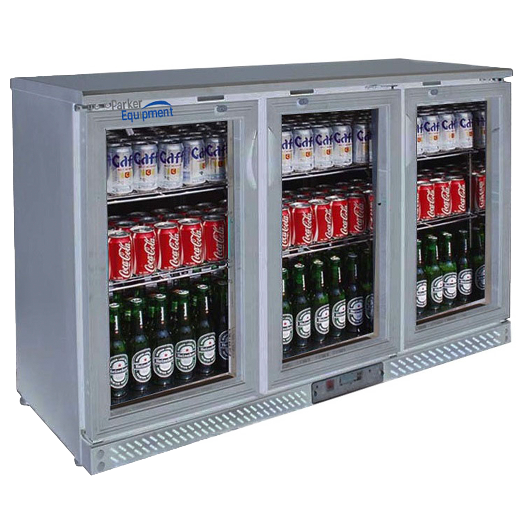 PARKER REFRIGERATION EBACK00011 Back Bar de Acero Inoxidable de 3 Puertas