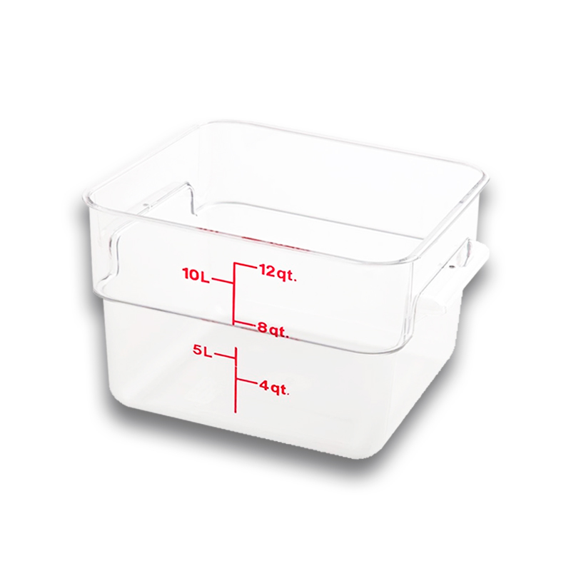 Rhino CALEDONIA REPOCU-2 Recipiente de policarbonato graduado cuadrado, capacidad de 2 qt.