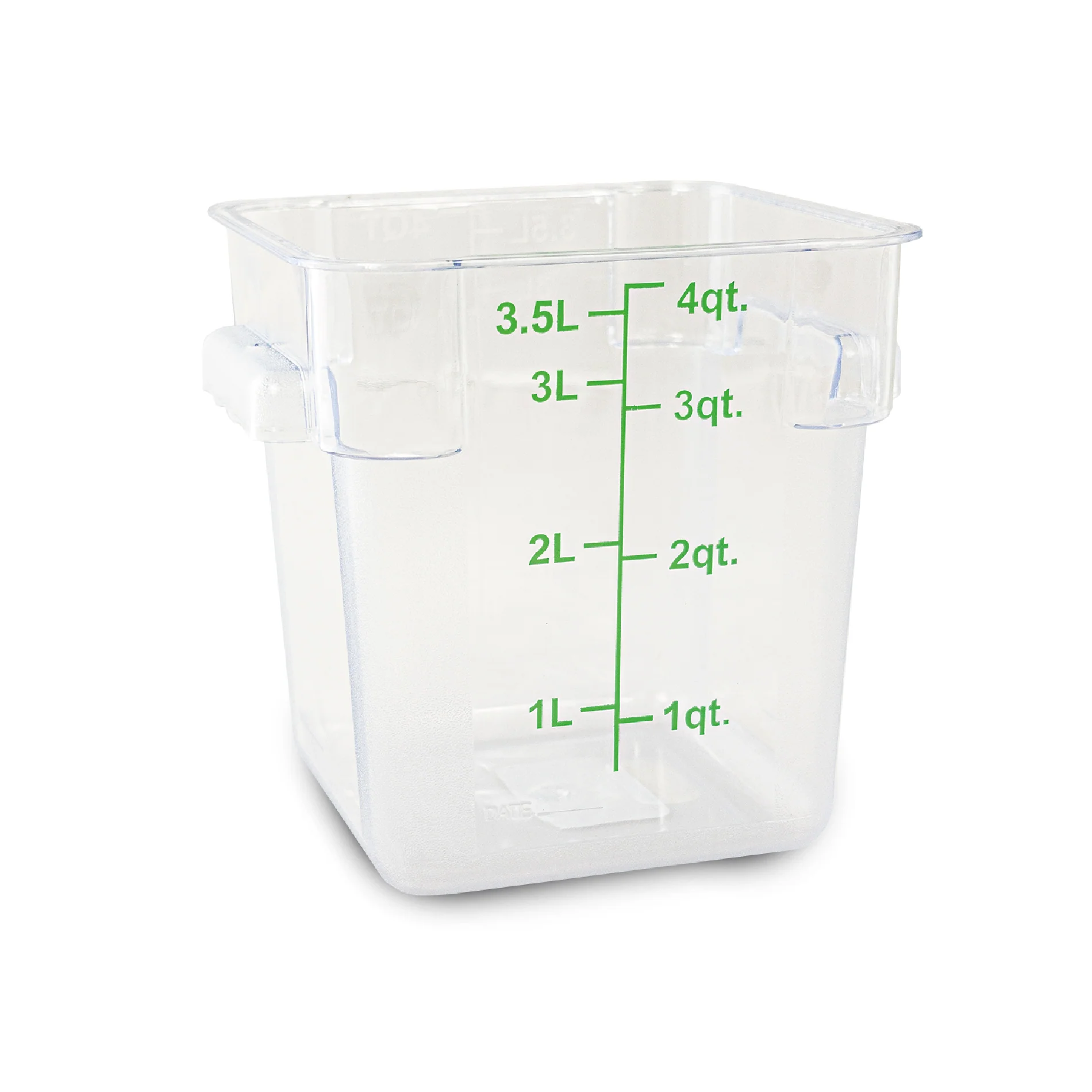 Rhino CALEDONIA REPOCU-4 Recipiente de policarbonato graduado cuadrado, capacidad de 4 qt. 2