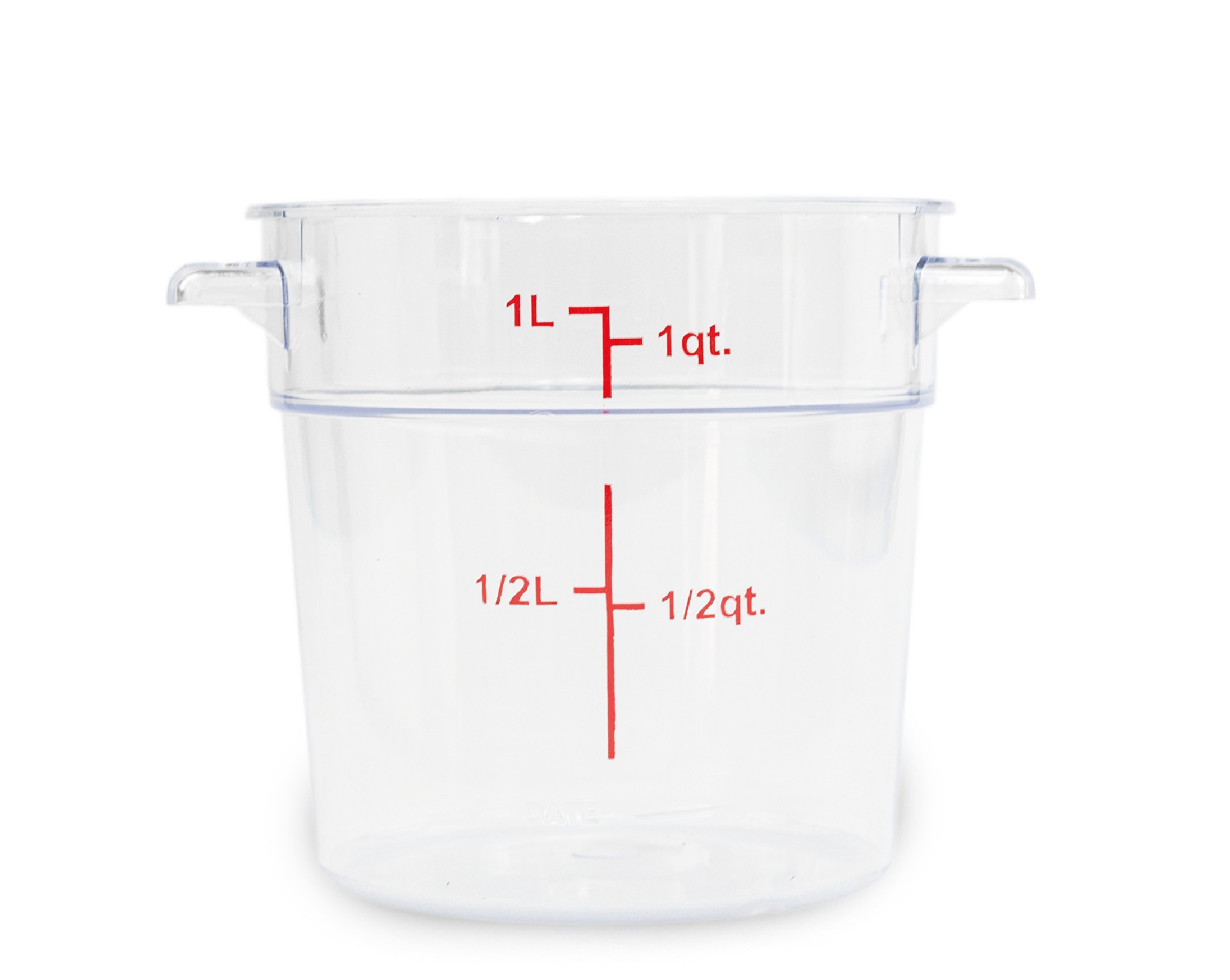 Rhino CALEDONIA REPORE-1 Recipiente de policarbonato graduado redondo, capacidad de 1 qt.