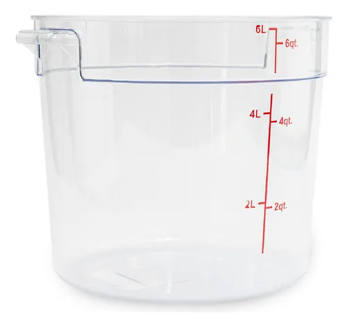 Rhino CALEDONIA REPORE-6 Recipiente de policarbonato graduado redondo, capacidad de 6 qt.