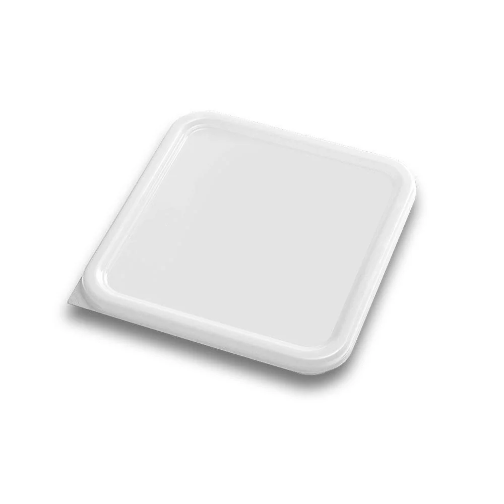Rhino CALEDONIA TAPECU-24B Tapa de polietileno, color blanca para recipiente cuadrado de 2 y 4 qt.