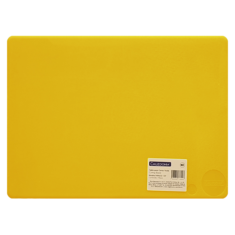 Rhino CALEDONIA TAPACO-18AM  Tabla para cortar, color amarillo (45 x 61 x 1.2 cm) fabricada en polipropileno
con certificación NSF.