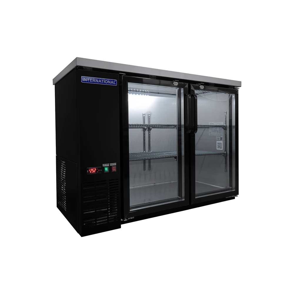 International INT/BBC-2PV-AI Enfriador Barra Trasera, 2 Puertas de Vidrio