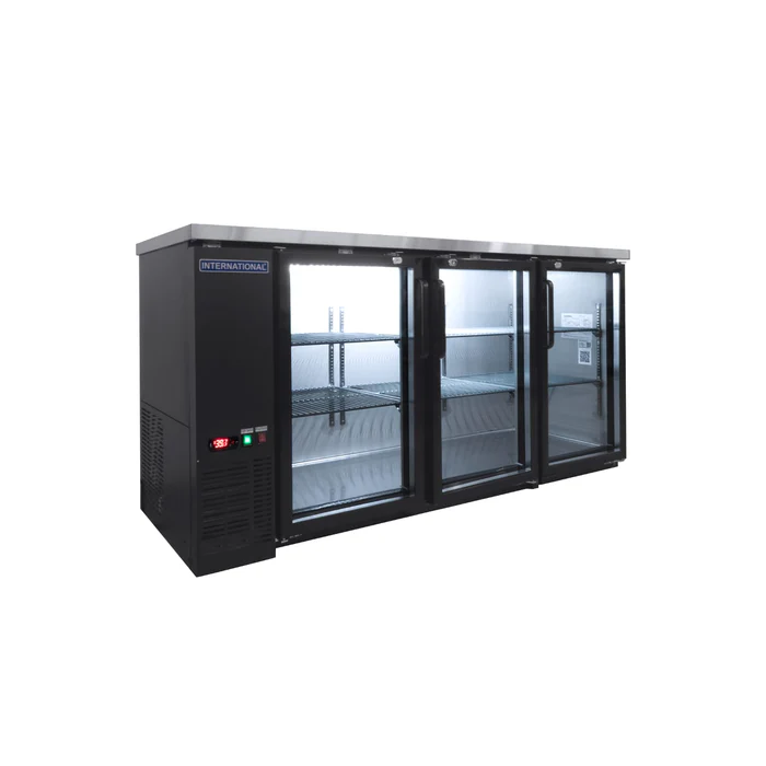 International INT/BBC-3PV-AI Enfriador Barra Trasera, 3 Puertas de Vidrio