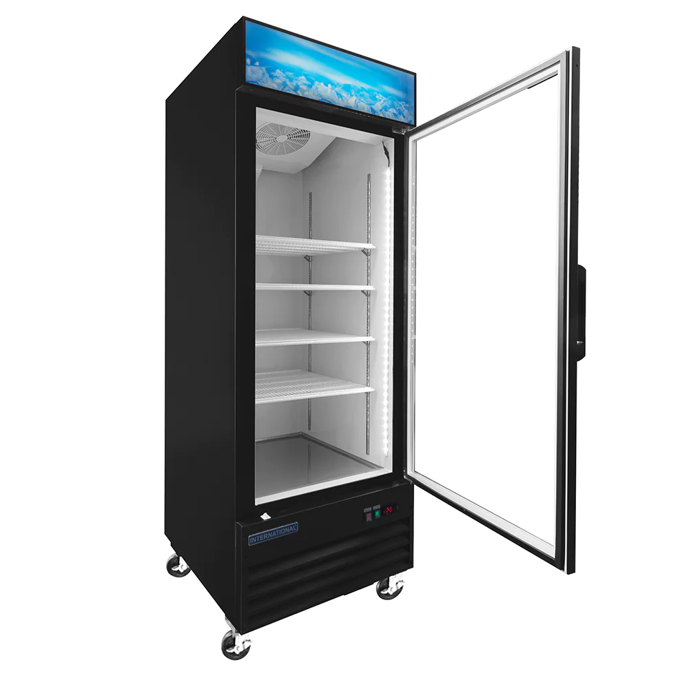 International INT/CV-1PV-AI Congelador Vertical, 1 Puerta de Vidrio