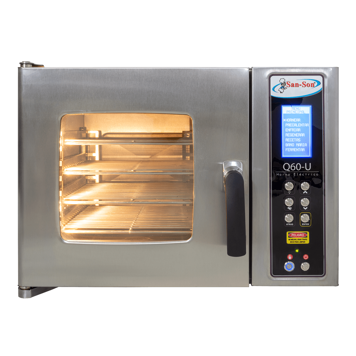 San-Son Q60-U Horno Profesional Combinado Eléctrico Chico Acero Inoxidable