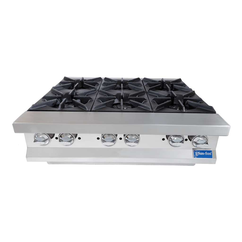 San-Son SS6Q Parrilla de 6 Quemadores Tipo Helice 5.5 de Hierro Fundido