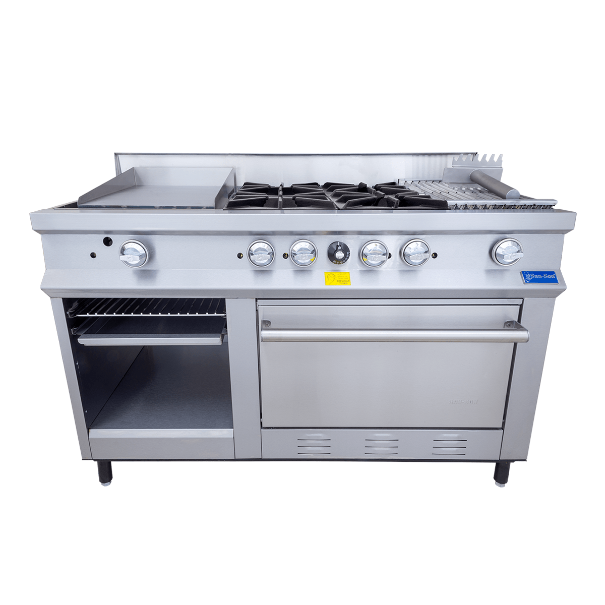 San-Son SSEC Estufa Compacta de 4 Quemadores Tipo Helice 5.5 Hierro Fundido