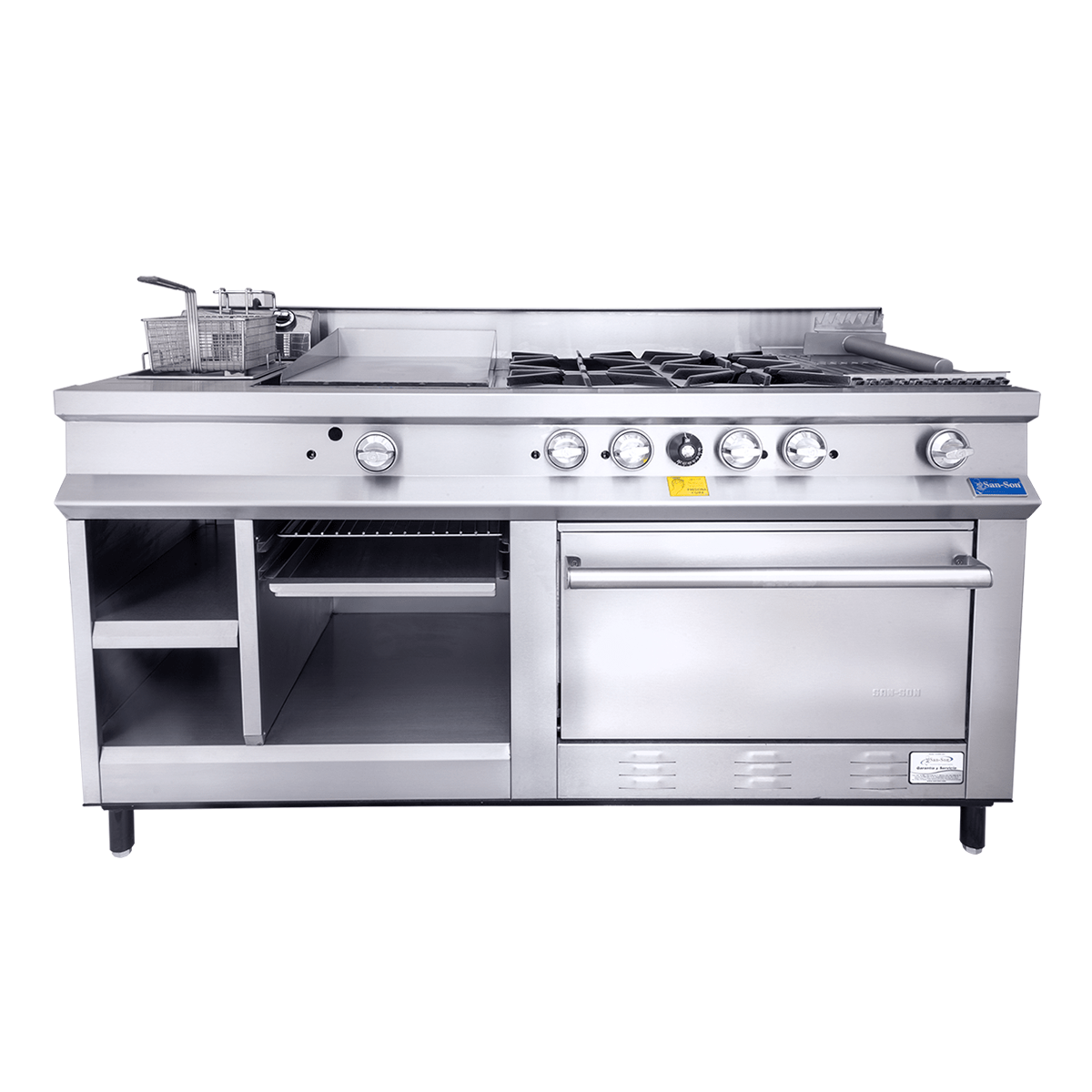 San-Son SSEM Estufa Maestra de 4 Quemadores Tipo Helice 5.5 Hierro Fundido