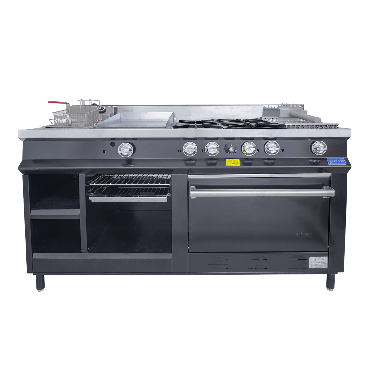 San-Son SSEMB Estufa Maestra Black de 4 Quemadores Tipo Helice 5.5